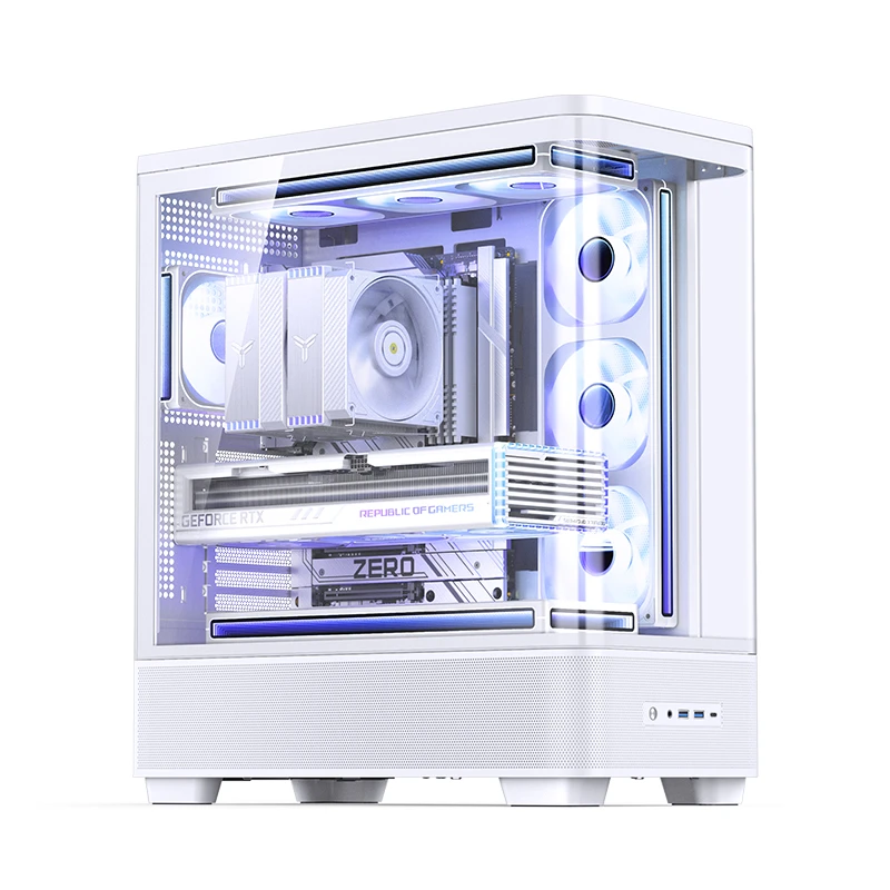 Kućište za računalo JONSBO TK-5 Midi-Tower ATX (kaljeno staklo, bijela boja)-4