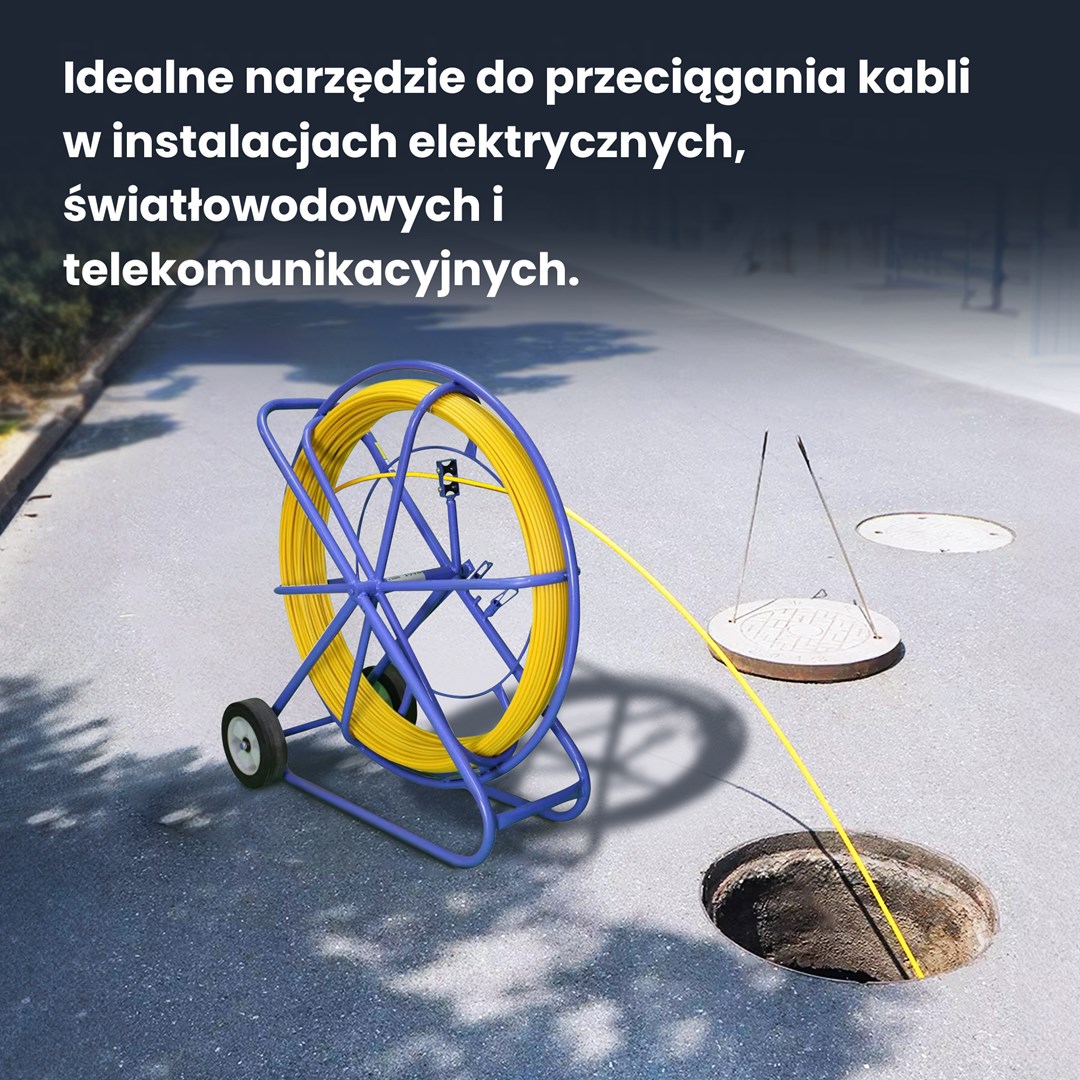 Sajla za provlačenje kabela EXTRALINK Pilot 8mm 200m žuta boja-6