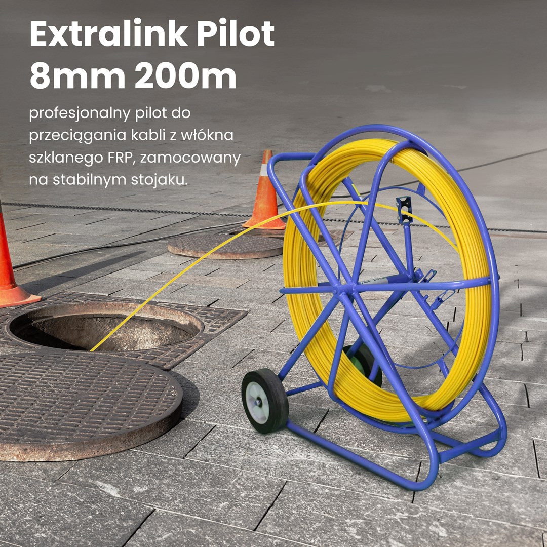 Sajla za provlačenje kabela EXTRALINK Pilot 8mm 200m žuta boja-2