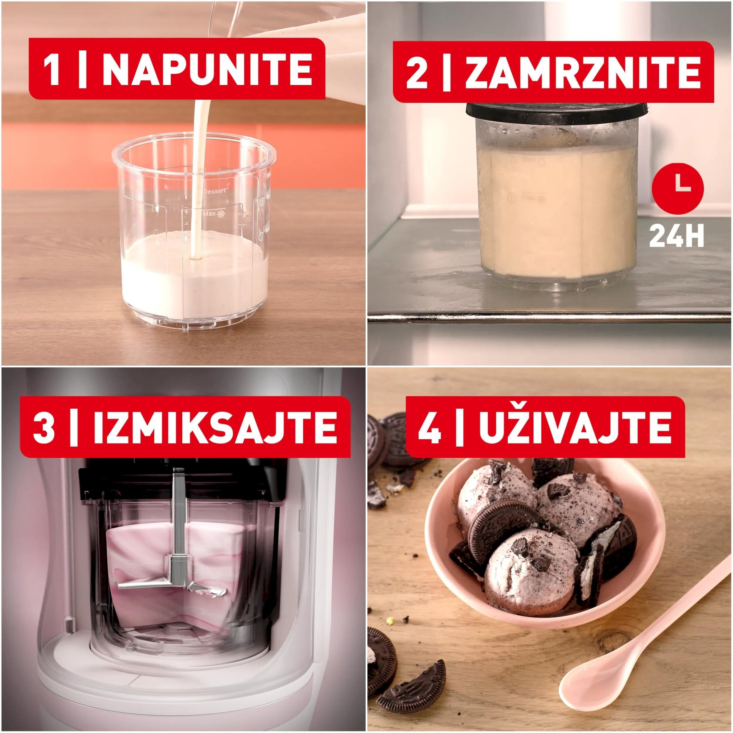 Aparat za sladoled TEFAL Dolci IG602AE0 (600 W, 1.5 l, 10 programa, bež boja)-9