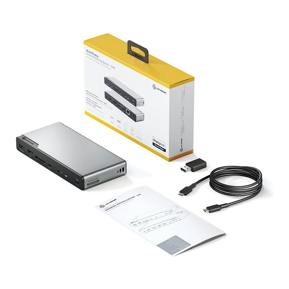 USB-C docking stanica ALOGIC DV4 4K Quad Display (14-u-1, 100W PD) svemirska siva boja-5