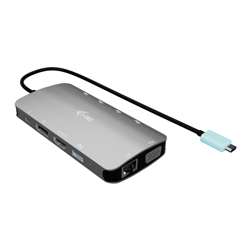D I-TEC USB-C Metal Nano 3x Display Docking Station 1x DP 1x HDMI 1x VGA 1x GLAN 1x USB-C Gen1 4x USB-A Gen1 Power Delivery 100W