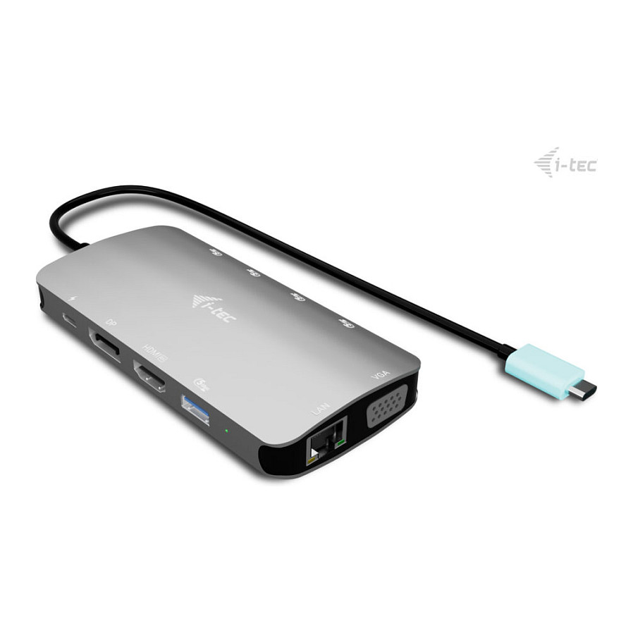 D I-TEC USB-C Metal Nano 3x Display Docking Station 1x DP 1x HDMI 1x VGA 1x GLAN 1x USB-C Gen1 4x USB-A Gen1 Power Delivery 100W-1