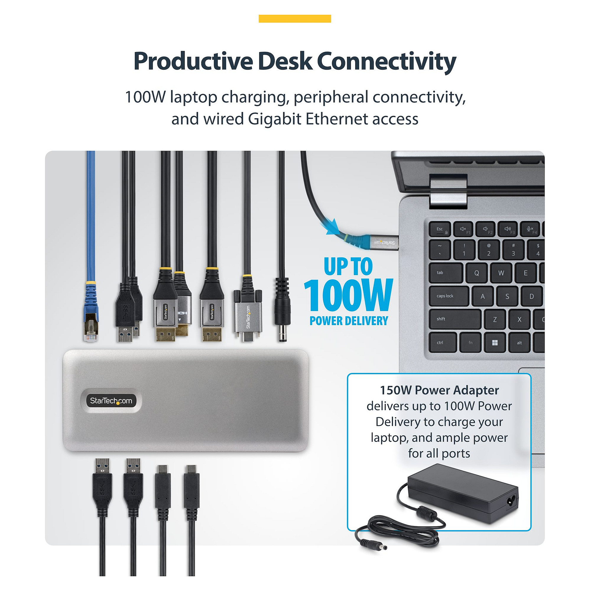 Docking stanica STARTECH USB-C za tri 4K monitora (100W PD)-3