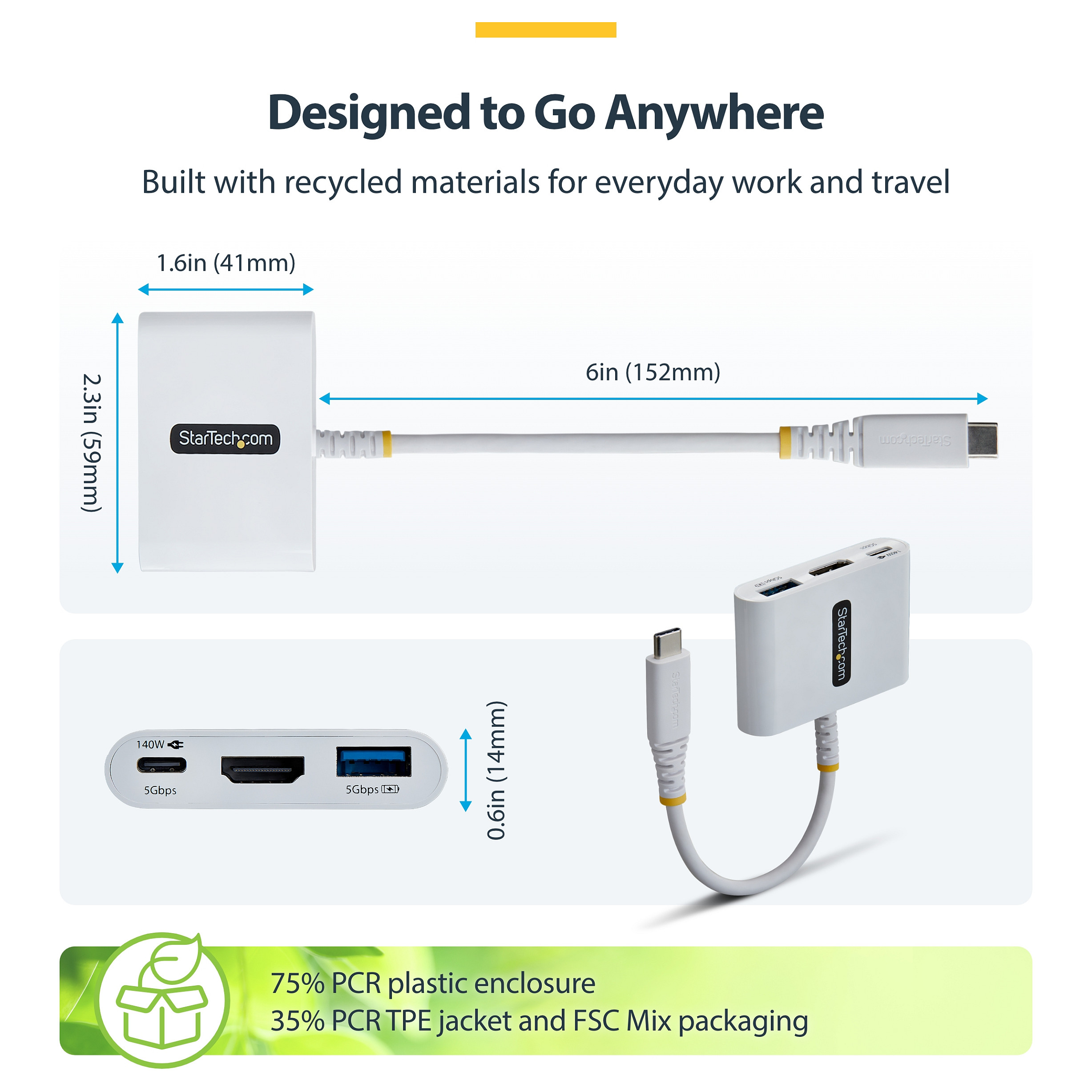 STARTECH USB-C multiport adapter 140C-USBC-DOCK (4K 60Hz HDMI, 140W PD, USB Hub)-13