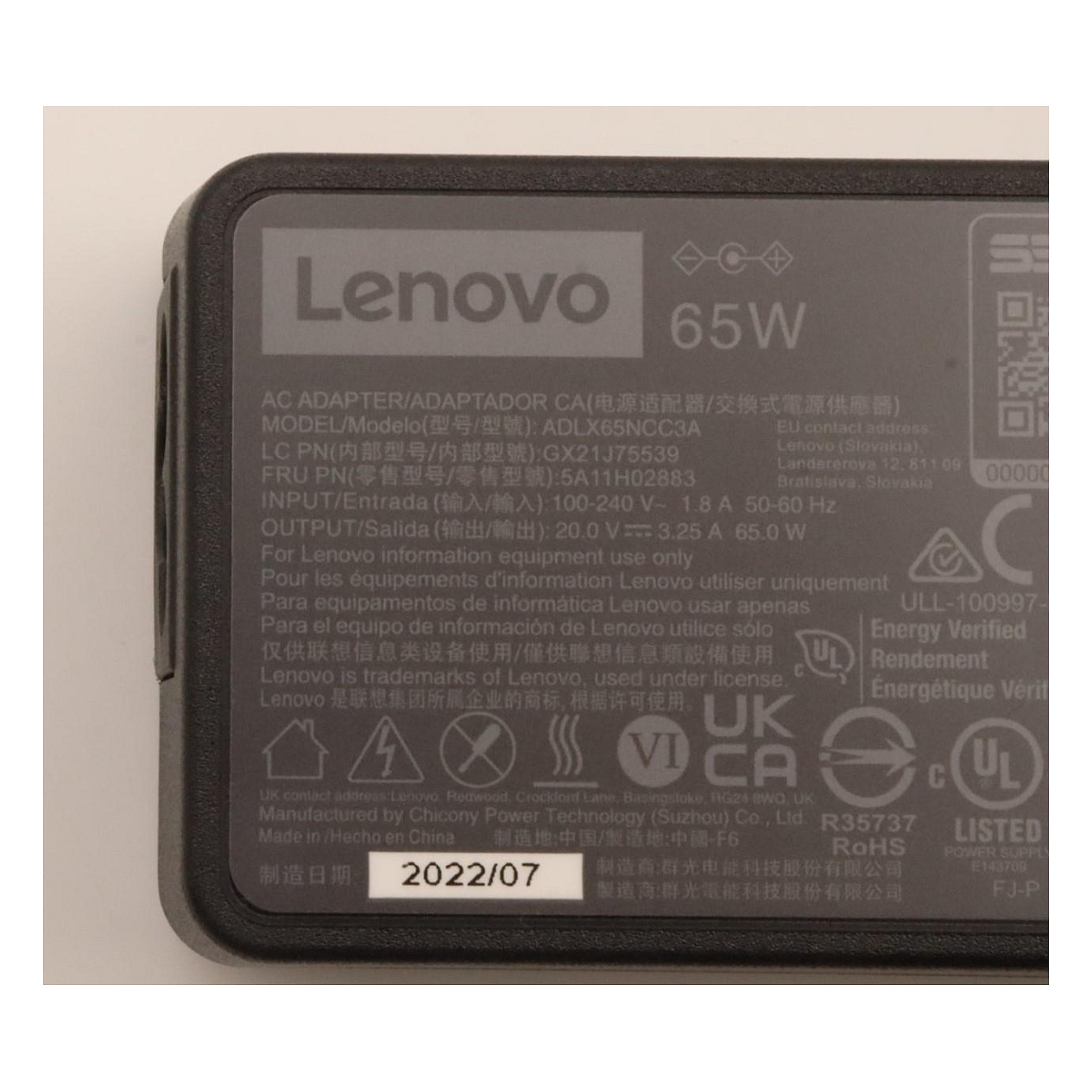 N Lenovo AC Adapter 65W 3P-7