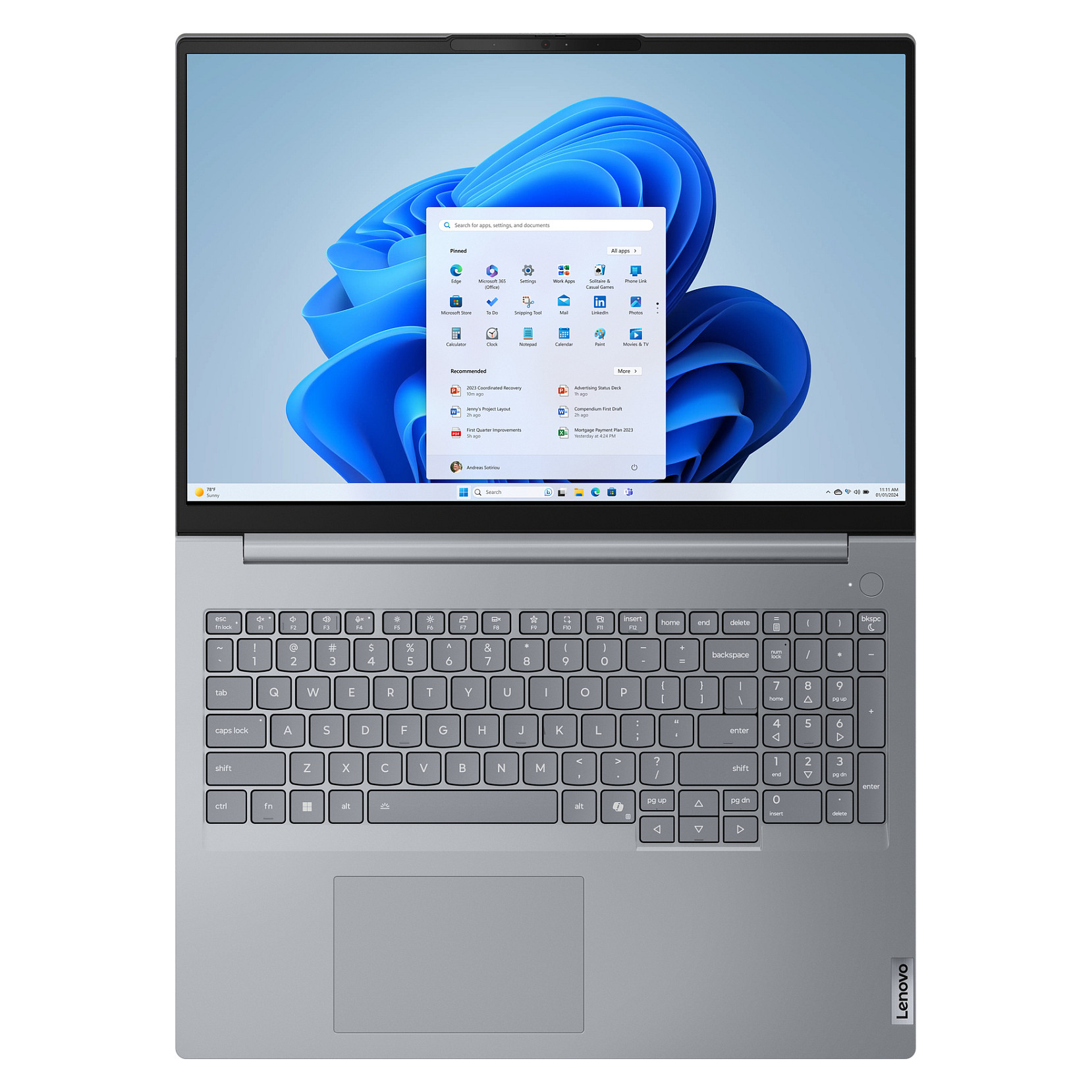 Laptop LENOVO ThinkBook 16 G8 (16", WUXGA, Intel Core Ultra 9 185H, 16GB, 512GB SSD, Intel Arc Graphics, Windows 11 Pro, Non-HR tipkovnica, Arctic Grey)-13