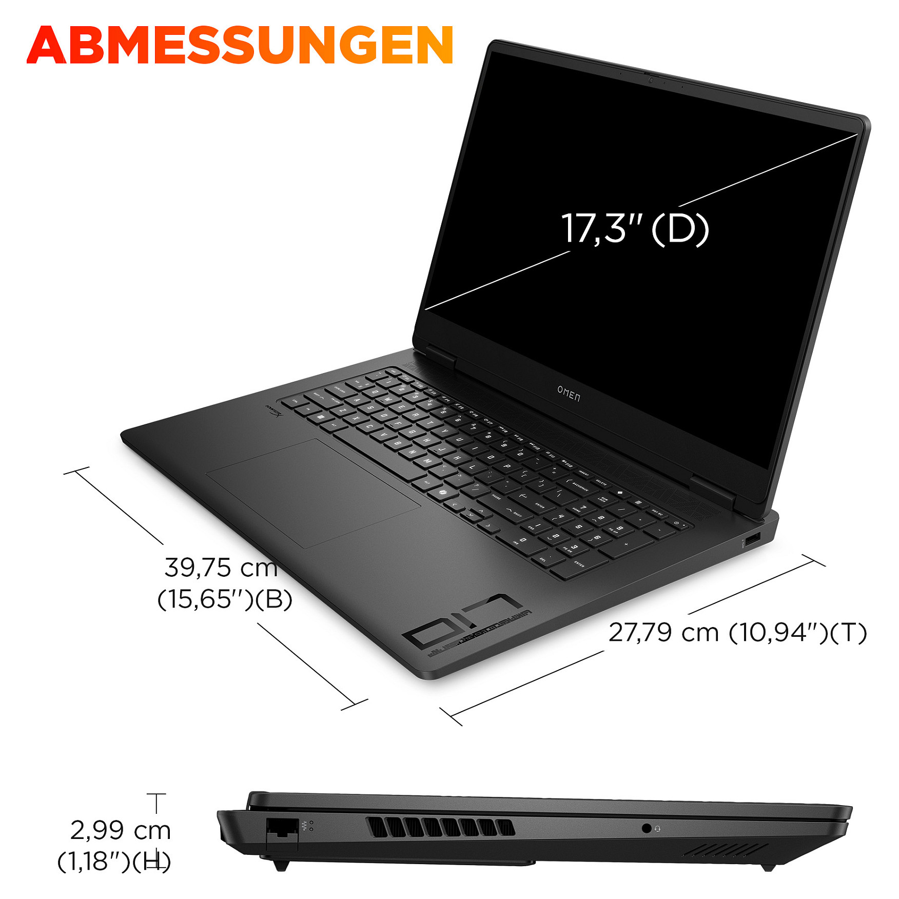 Laptop HP OMEN 17-db1173ng (17.3", QHD, AMD Ryzen AI 7 350, 32GB, 1TB SSD, NVIDIA GeForce RTX 5060, Windows 11 Home, DE tipkovnica, Crna)-6