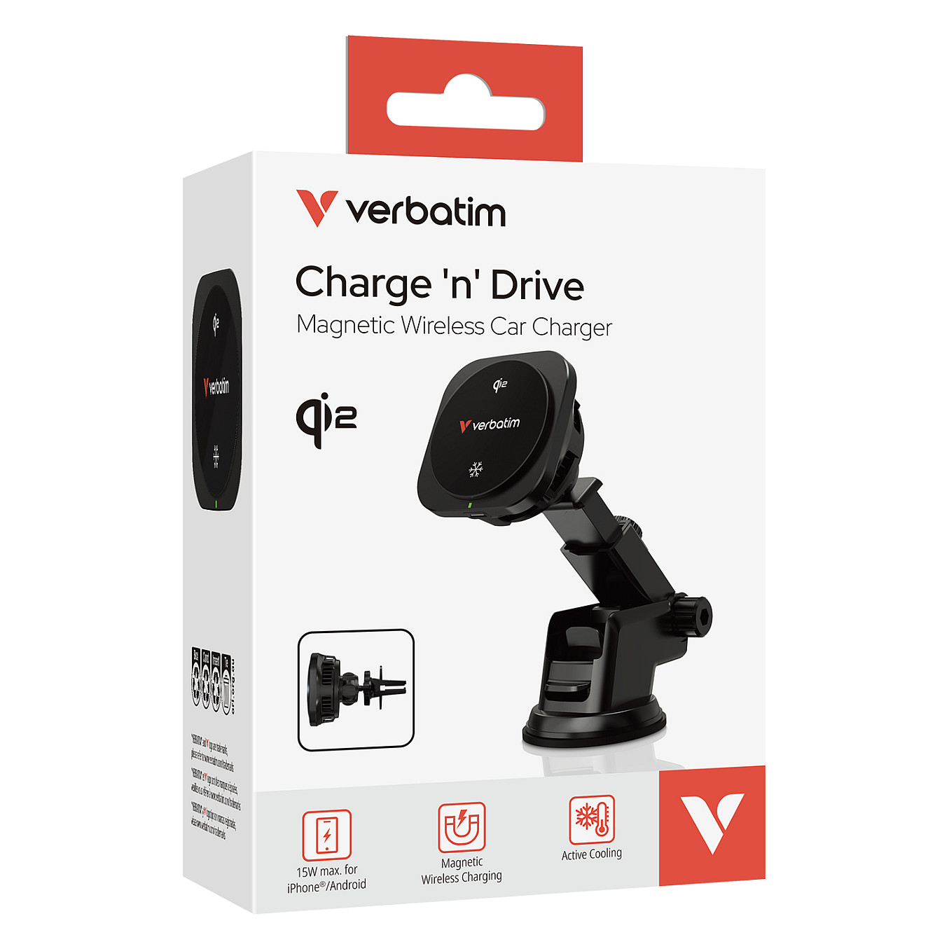 VERBATIM Charge Â´nÂ´ Drive Qi2 - magnetisches kabelloses AutoladegerÃ¤t-1