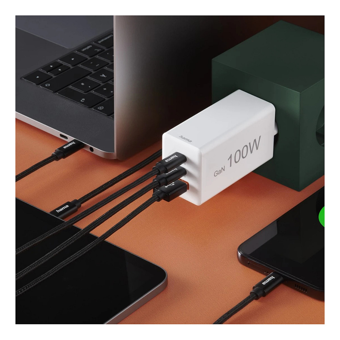 HAMA Schnellladegert GaN, 2x USB-C PD, 1x USB-A QC 65W Wei-10