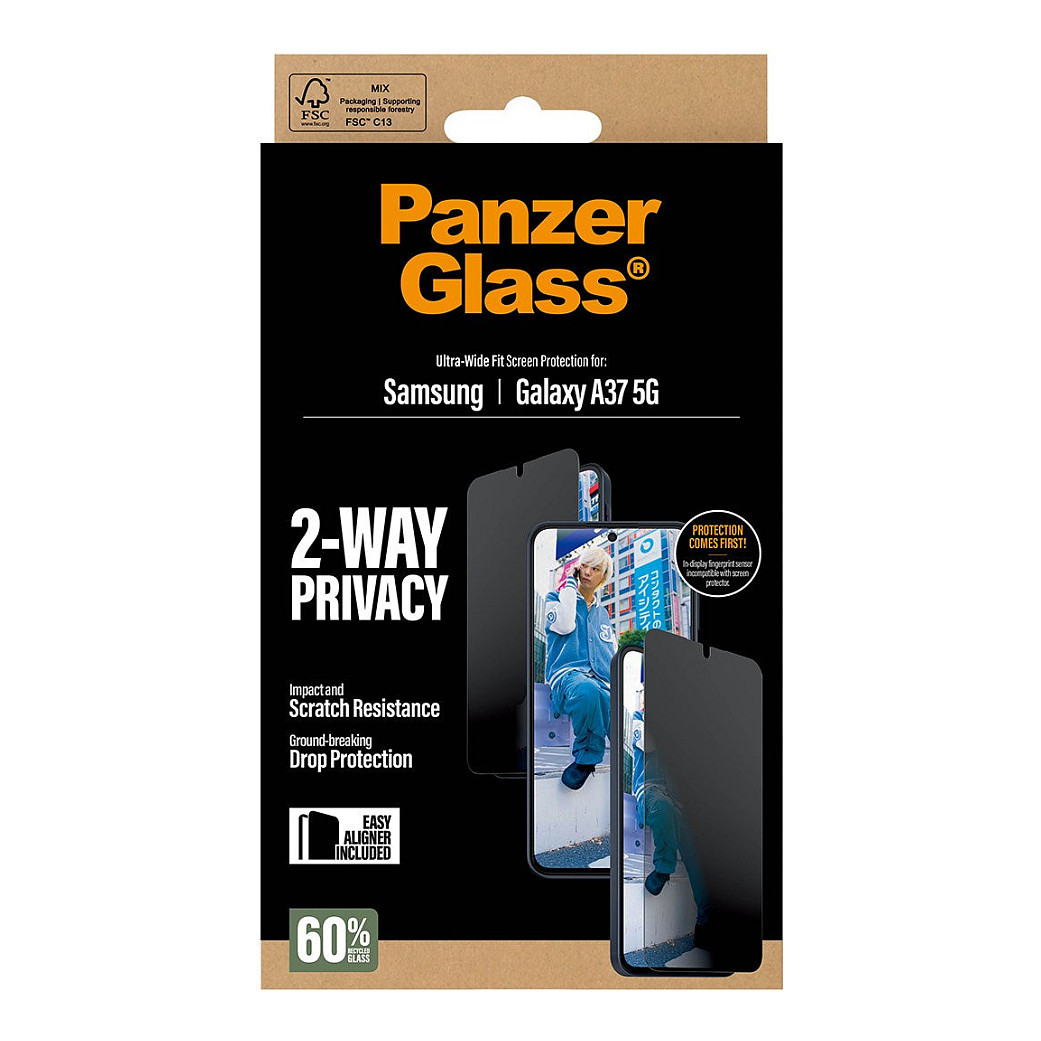 Zaštitno staklo PANZERGLASS s filterom privatnosti za Samsung Galaxy A35 5G (Ultra-Wide Fit, EasyAligner)-1