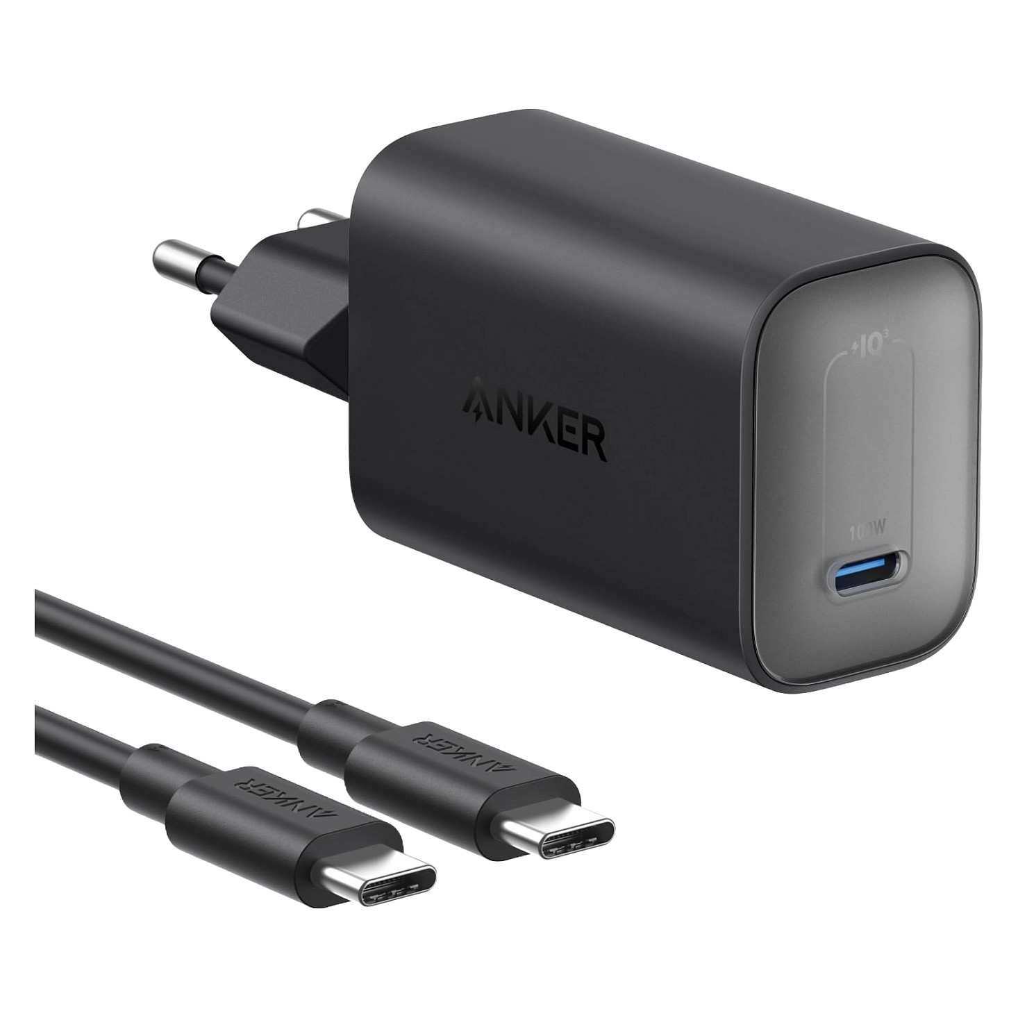Zidni punjač ANKER 736 Nano II 100W (2x USB-C, 1x USB-A) s kabelom, crna boja-0