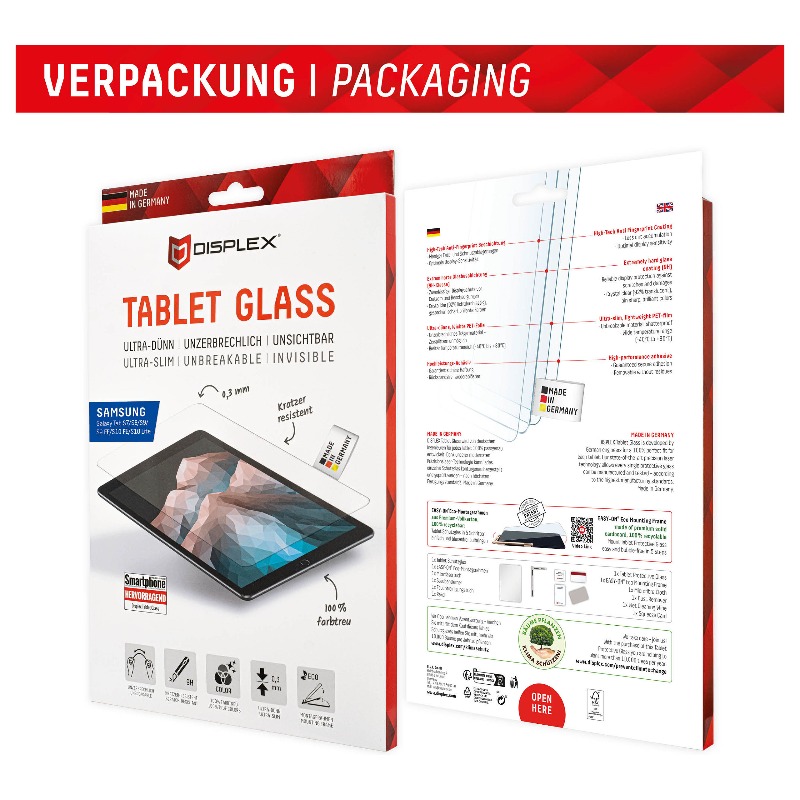 Zaštitno staklo DISPLEX Tablet Glass (9H) za Samsung Galaxy Tab S8 / S9 / S9 FE-7
