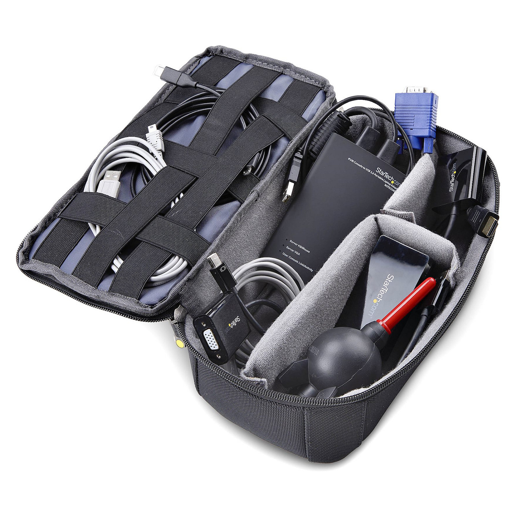StarTech Mobiler Laptop Crash-Cart-Adapter USB-VGA-Mini DisplayPort KVM-Konsole Dateiubertragung-Videoaufzeichnung TAA-4