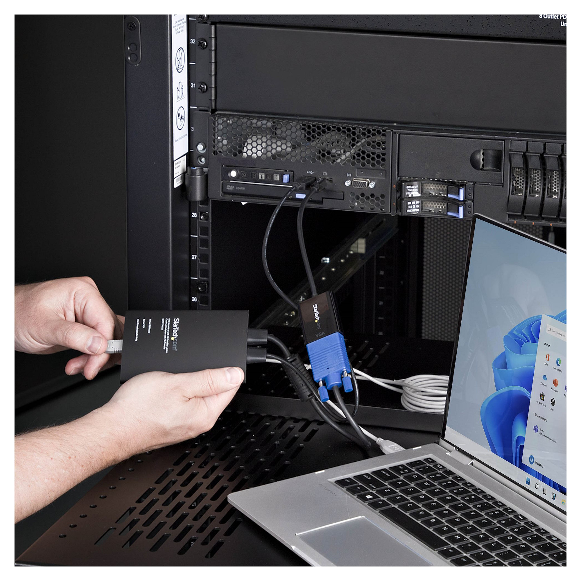 StarTech Mobiler Laptop Crash-Cart-Adapter USB-VGA-Mini DisplayPort KVM-Konsole Dateiubertragung-Videoaufzeichnung TAA-5