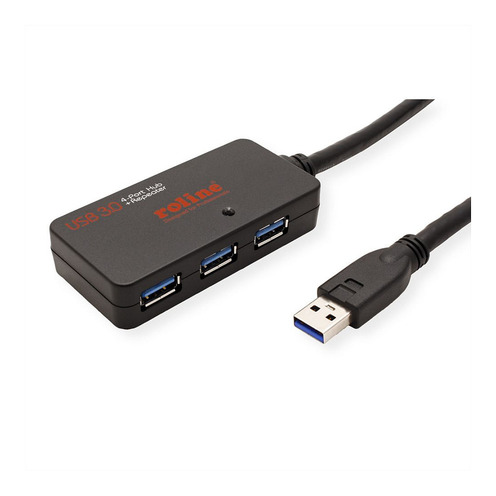 ROLINE aktivni USB 3.2 Gen 1 Hub, 4-portni, 10m-1