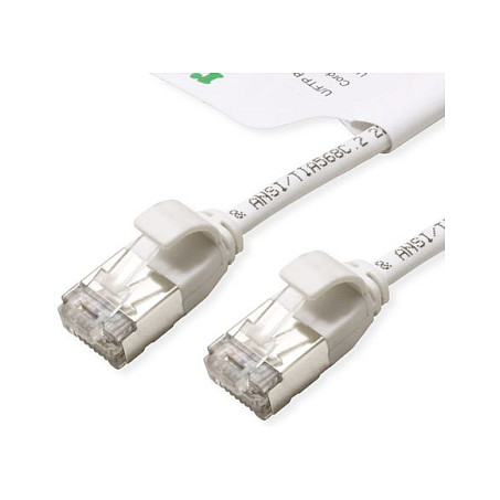 ROLINE GREEN U/FTP Patchkabel Cat.6A (Class EA), LSOH, slim, wei, 1,5 m-1