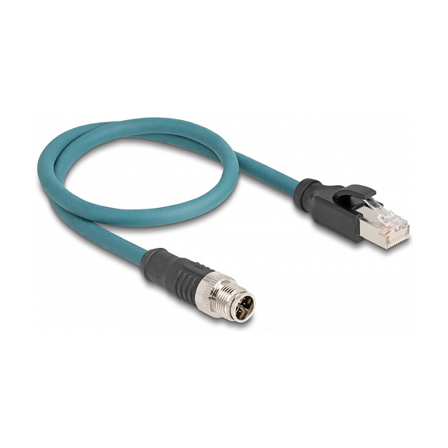Delock M12 Adapterkabel X-kodiert 8 Pin Stecker zu RJ45 Stecker 50 cm-0