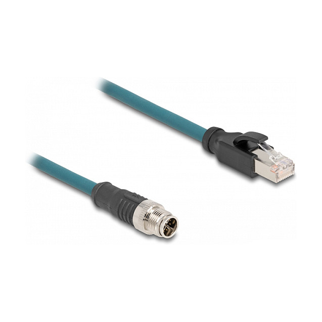 Delock M12 Adapterkabel X-kodiert 8 Pin Stecker zu RJ45 Stecker 50 cm-1