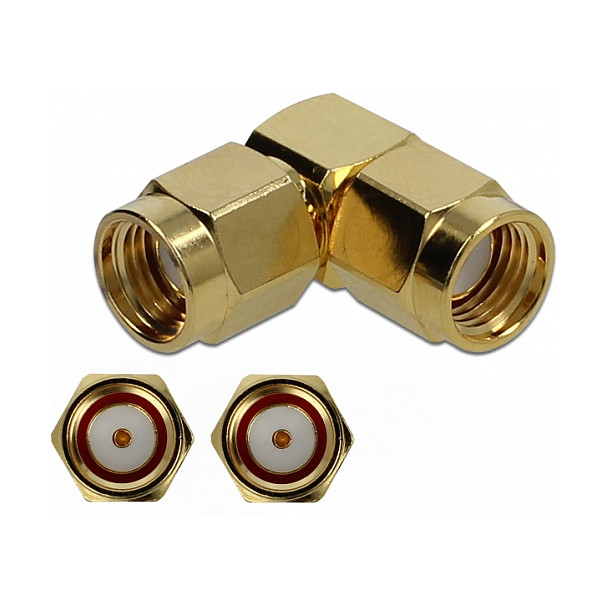Delock Adapter RP-SMA Stecker zu RP-SMA Stecker 90Â° 10 GHz