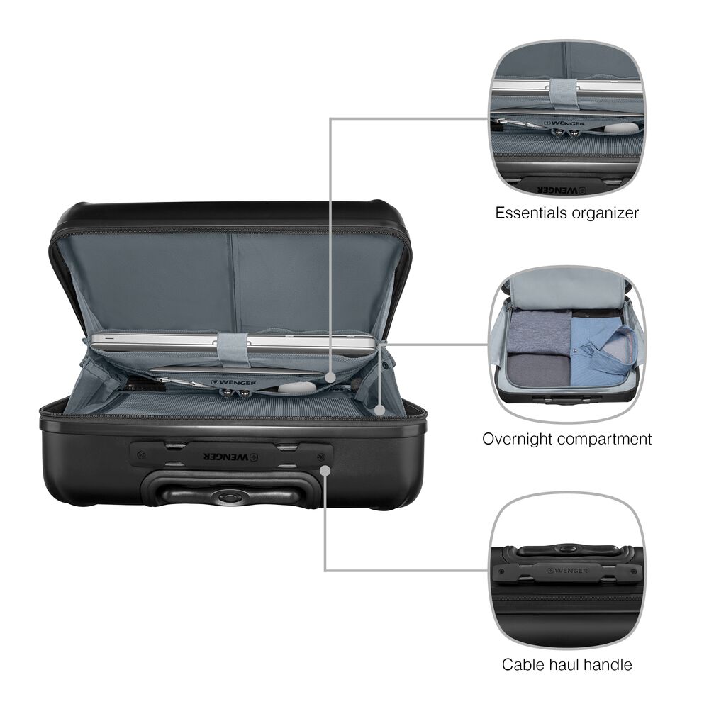 Poslovni kofer WENGER Amplix na kotačima za 15.6" prijenosnik, crna boja-0