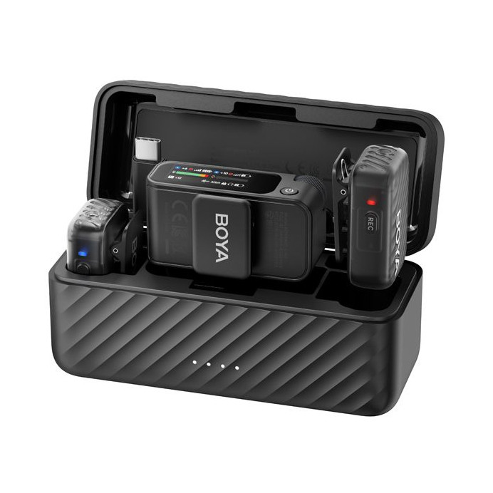 Mikrofon BOYA Boyamic 2-02, bežični, USB C, 3.5mm, crni