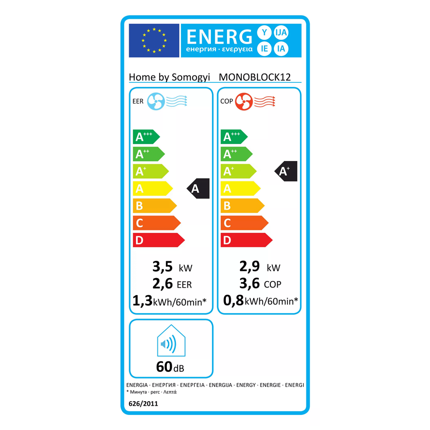 home Monoblok klima uređaj, 12000 Btu, 3.5/2.9 kW, WiFi, A/A+ - MONOBLOCK12-4