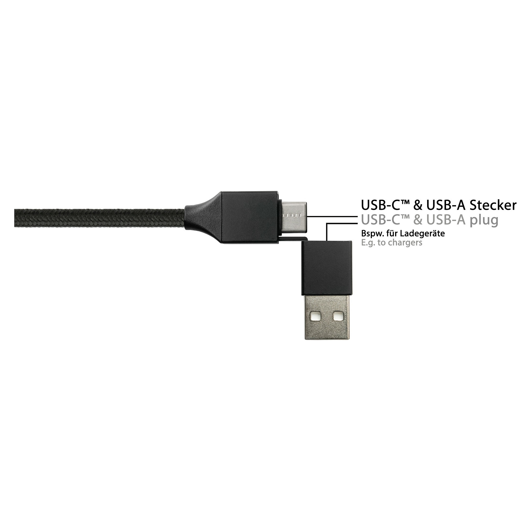 Kabel za punjenje PYTHON 3-u-1 USB-A/C na Lightning/Micro-USB/USB-C (1 m, crna boja)-5