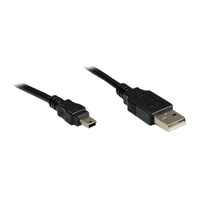 GoodConnections USB 2.0 A > Mini-B 5-pin(ST-ST) 1m Adapterkabel Schwarz-0
