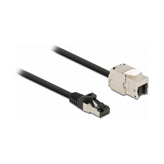 Delock Kabel RJ45 Stecker zu Keystone Modul RJ45 Buchse Cat.6A 3 m schwarz