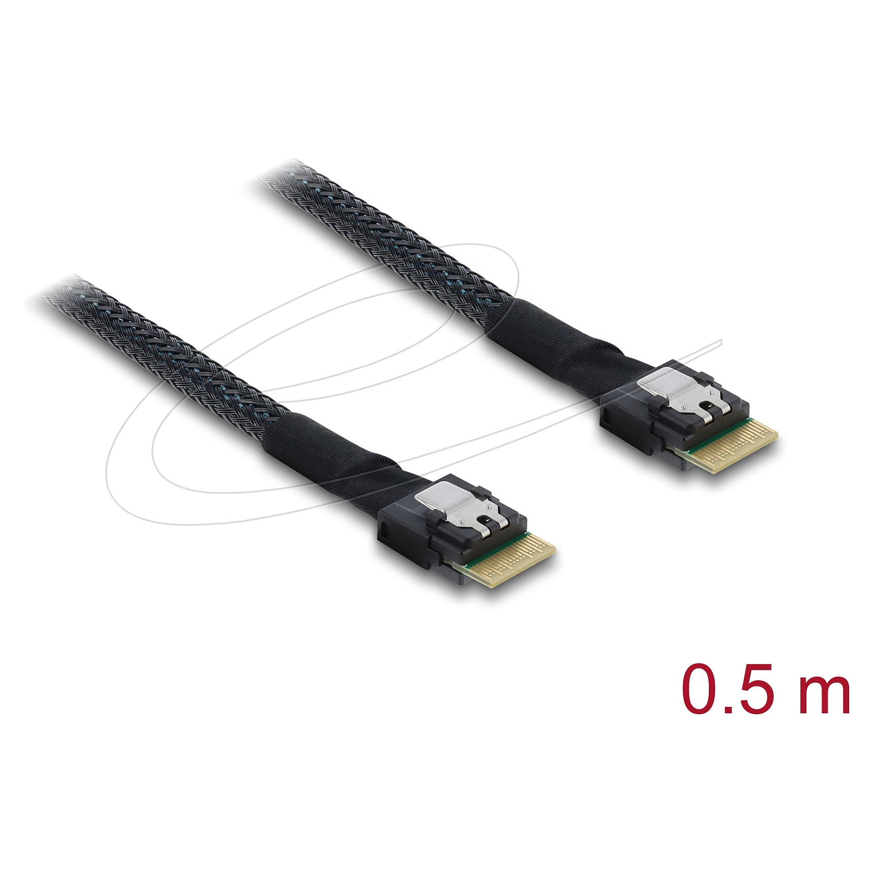 Kabel DELOCK Slim SAS SFF-8654 4i na Slim SAS SFF-8654 4i (PCIe 4.0, 0.5m)-0