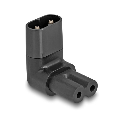 Delock Netzadapter IEC 60320 - C8 auf C7, Stecker / Buchse, 2,5 A, 90Â° gewinkelt