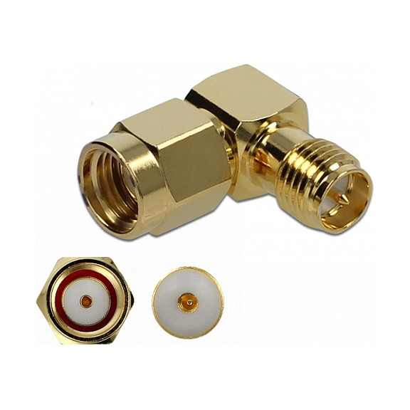 Delock Adapter RP-SMA Stecker zu RP-SMA Buchse 90Â° 10 GHz