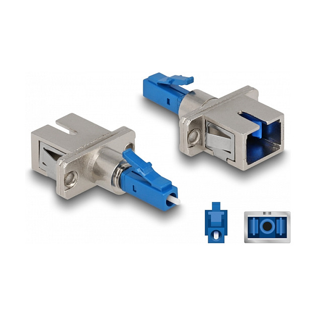 Delock LWL Hybrid Kupplung LC Simplex Stecker zu SC Simplex Buchse blau