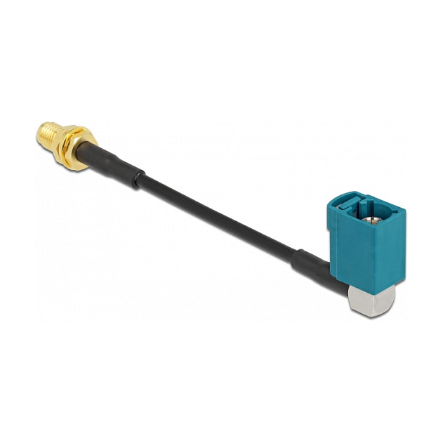 Antenski kabel DELOCK FAKRA Z (ženski) 90° na SMA (ženski) za ugradnju, RG-174, 10 cm-0