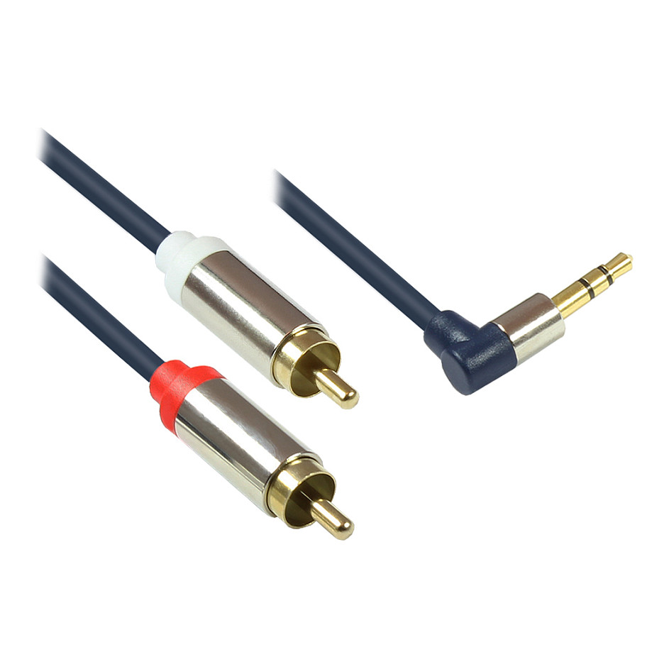 Audio kabel GOOD CONNECTIONS 3.5mm (kutni) na 2x RCA, 3m-0