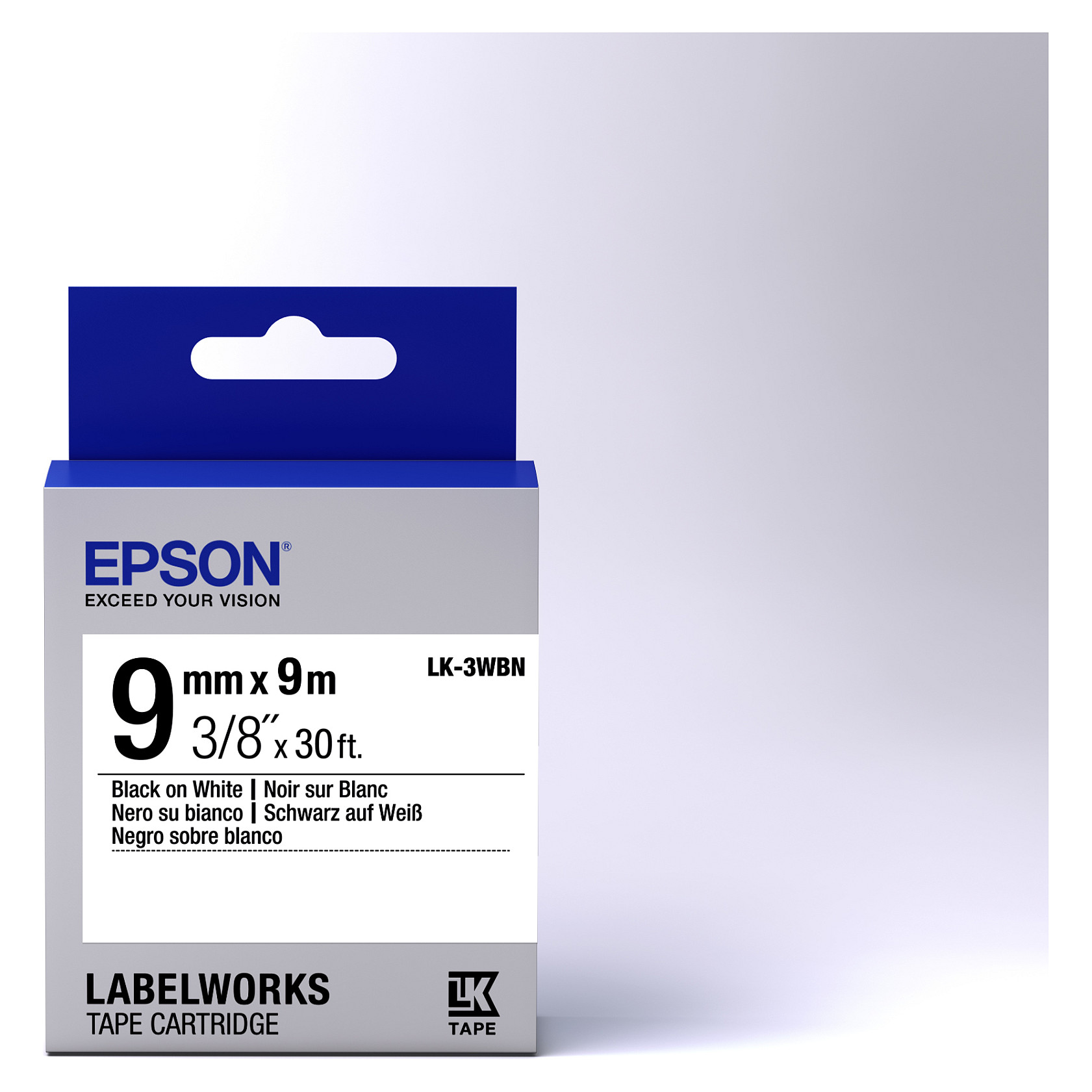 Epson Etikettenkassette LK-3WBN - Standard - schwarz auf weiÃŸ - 9mmx9m-1