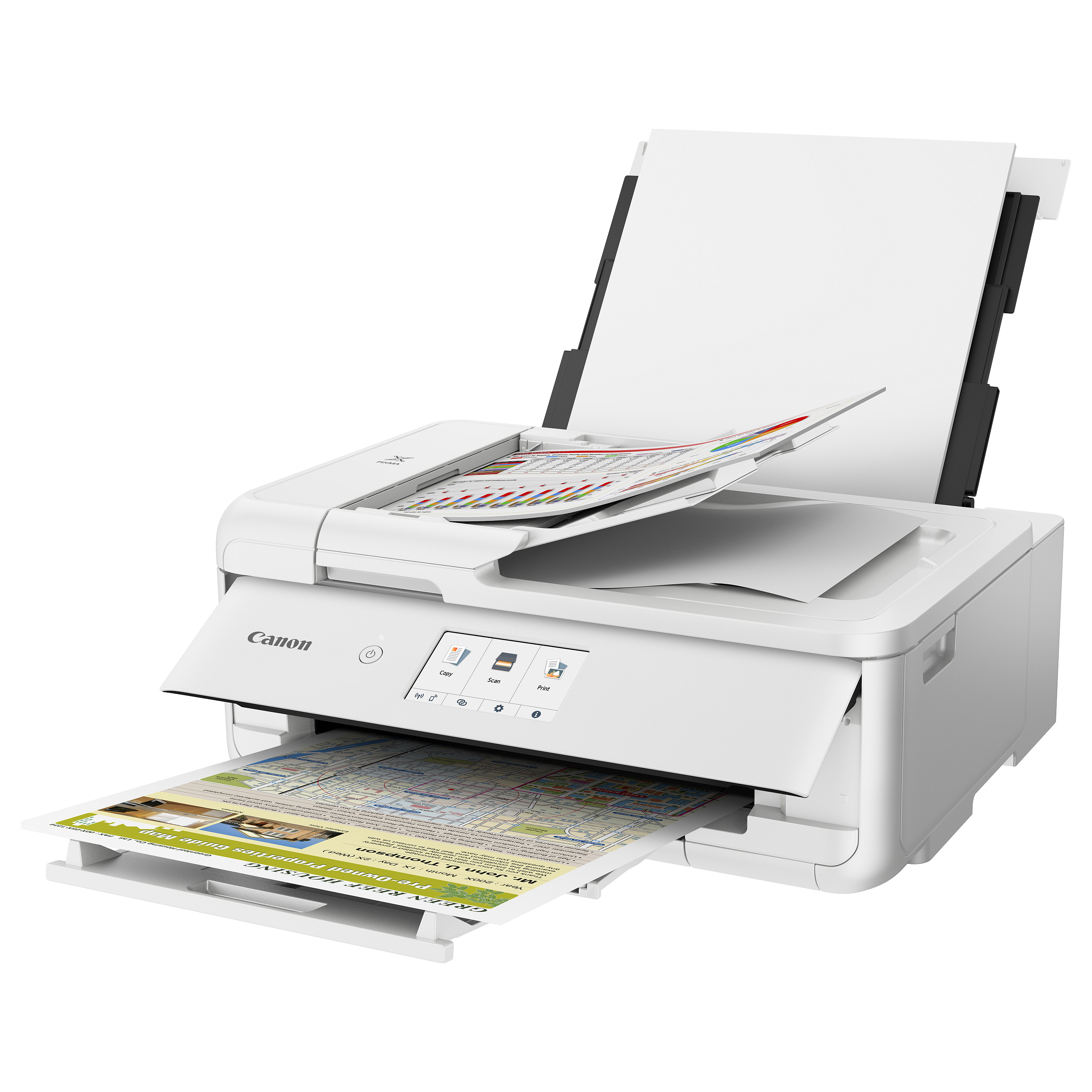 Multifunkcijski printer CANON PIXMA TS9551C (tintni, u boji, ispis/kopiranje/skeniranje, A3, ADF, duplex, Wi-Fi, bijela boja)-1