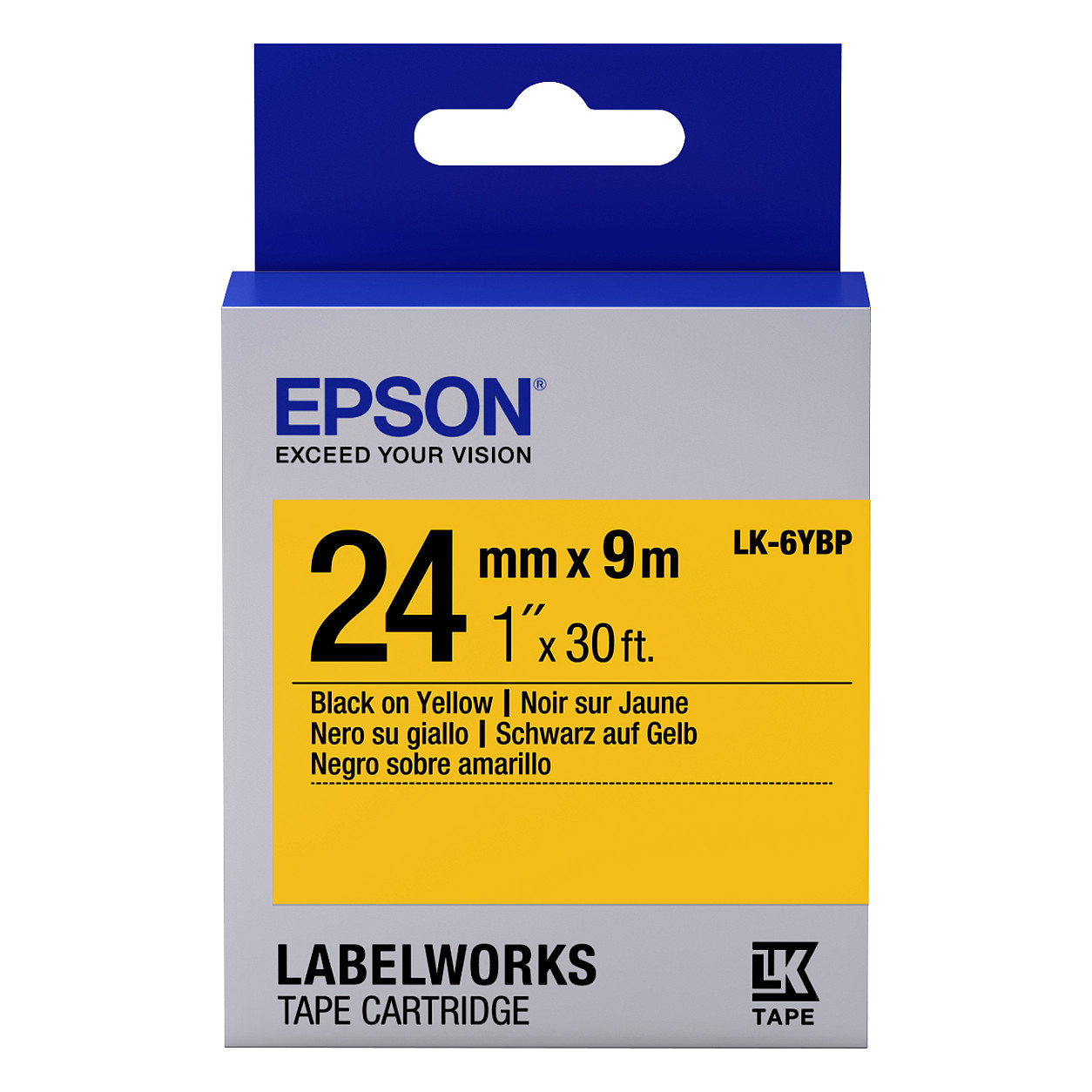 Epson LabelWorks LK-6YBP - Schwarz auf Gelb - Rolle (2,4 cm x 9 m)-0