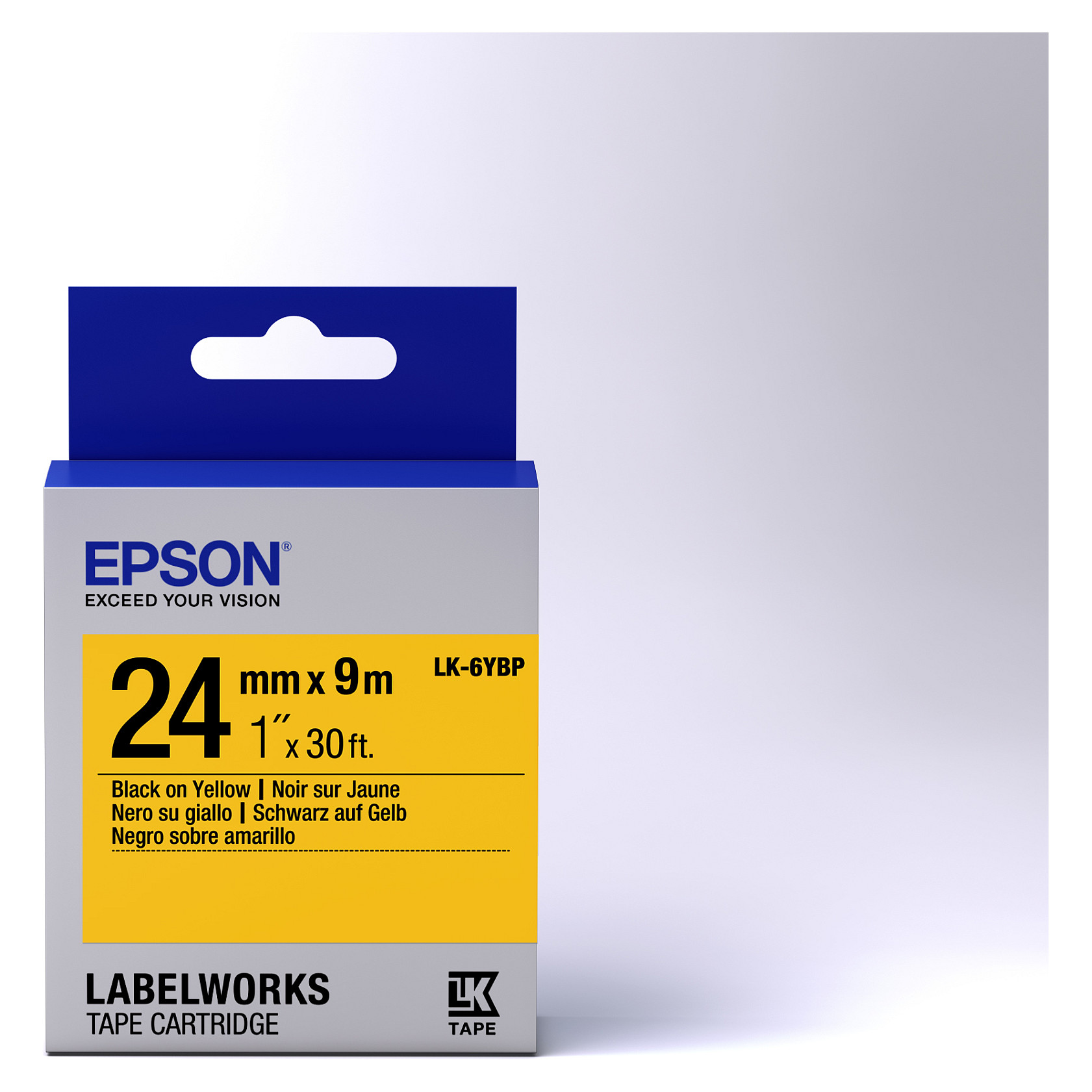 Epson LabelWorks LK-6YBP - Schwarz auf Gelb - Rolle (2,4 cm x 9 m)-1