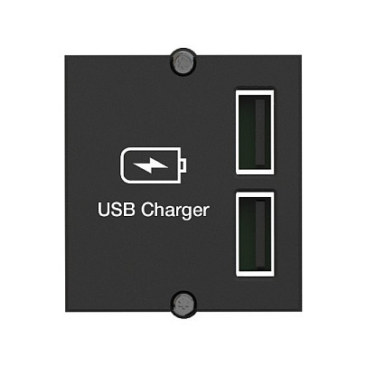 Ugradbeni punjač BACHMANN 15W s dva USB-A priključka (GST18), crna boja