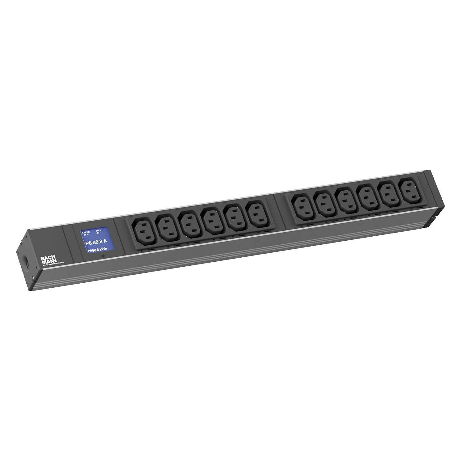 PDU letva za rack ormar BACHMANN BlueNet BN0500 (333.500), 19" 1U, 12x C13, mjerenje snage
