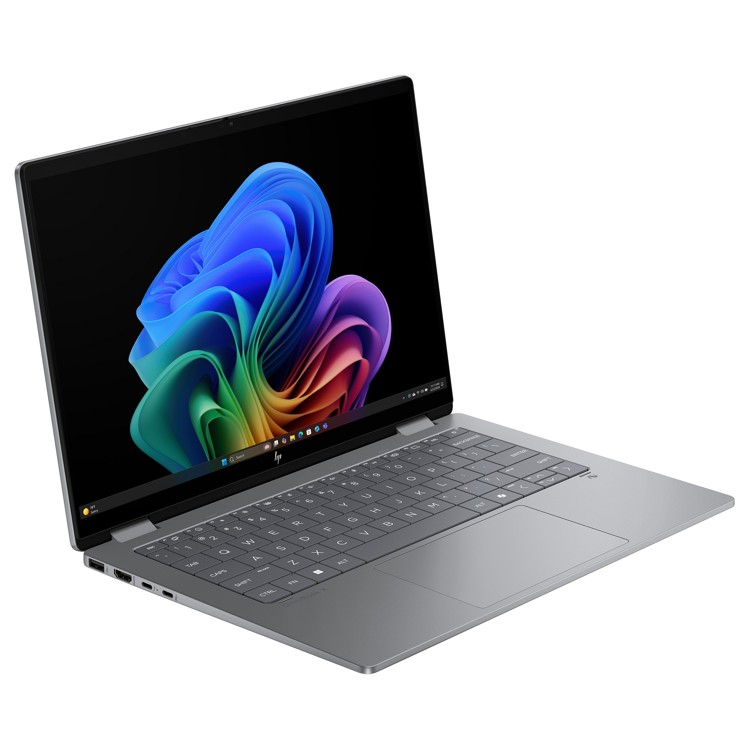 Laptop HP OmniBook X Flip (14", OLED, 3K, Intel Core Ultra 7 258V, 32GB, 1TB SSD, Intel Arc Graphics, Windows 11 Home, DE tipkovnica, Srebrna)-1