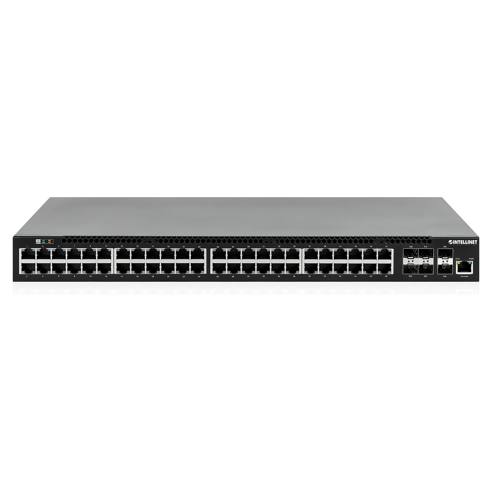 Mrežni Switch INTELLINET 54-Port PoE+ Managed, 6x 10GbE SFP+, 850W-4
