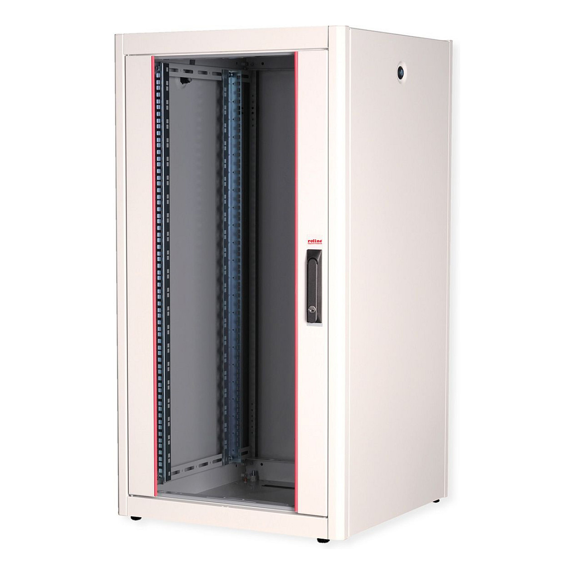 ROLINE 19-Zoll Netzwerkschrank Basic 22 HE, 600x600 BxT Glastr grau
