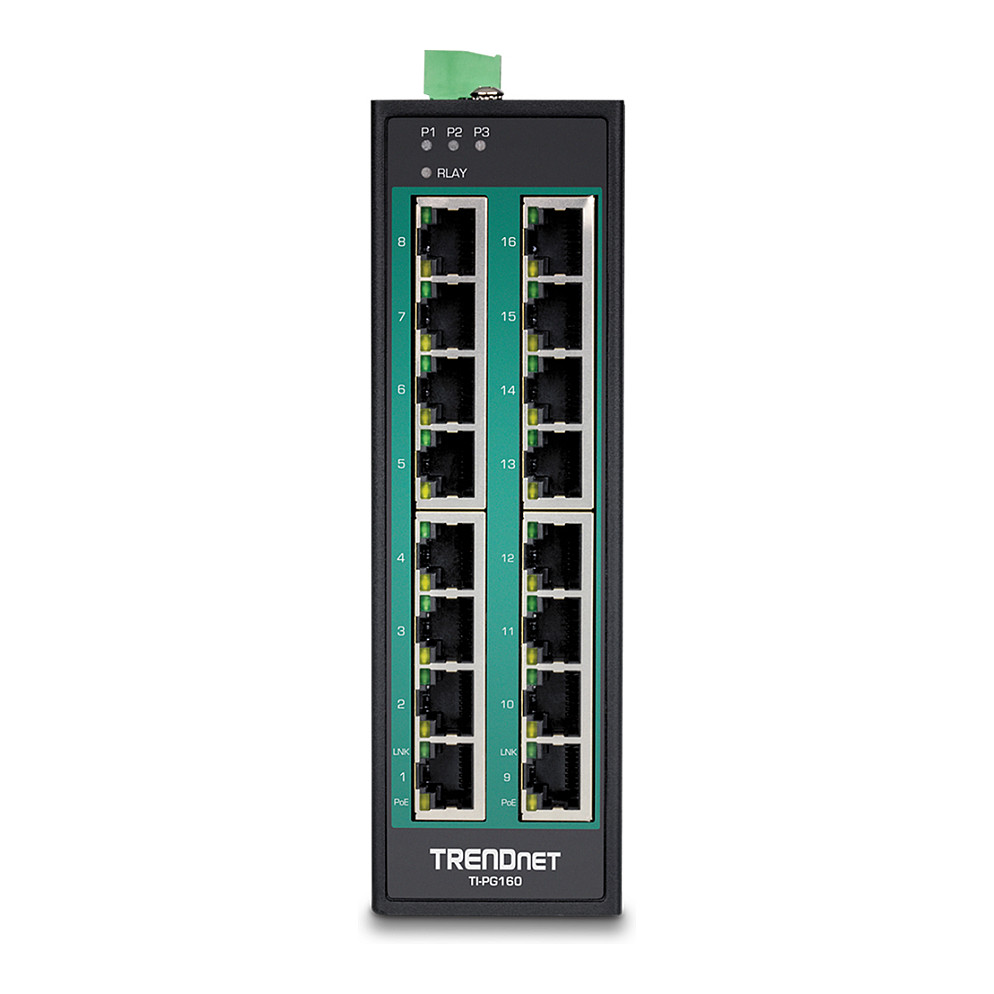 Mrežni switch TRENDnet TI-PG160 (16-portni, Gigabit, PoE+, DIN-Rail)-1