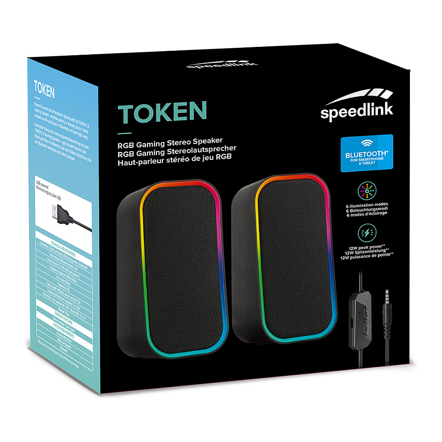 Zvučnici SPEEDLINK TOKEN 2.0 RGB Stereo Gaming crna boja-11