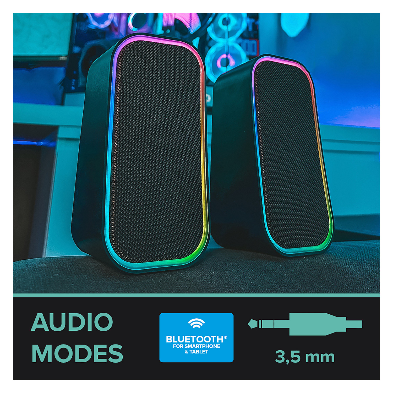 Zvučnici SPEEDLINK TOKEN 2.0 RGB Stereo Gaming crna boja-5