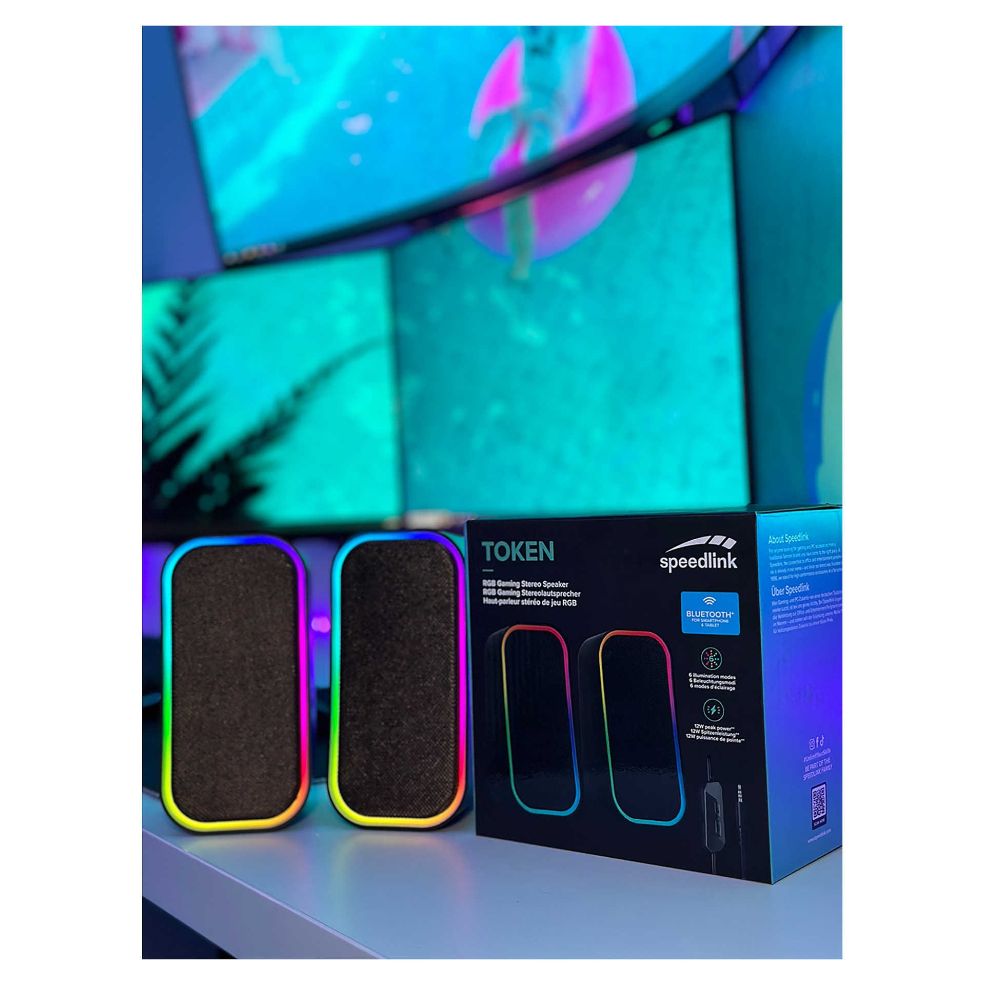 Zvučnici SPEEDLINK TOKEN 2.0 RGB Stereo Gaming crna boja-8