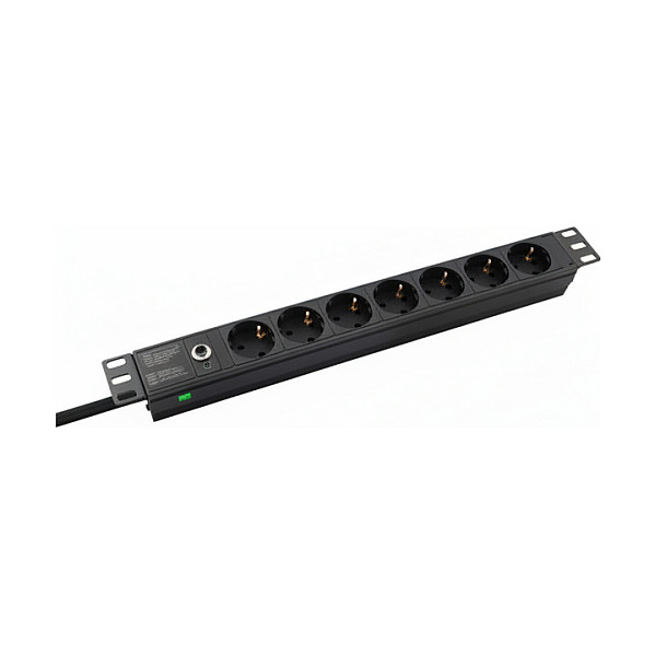 helos 19" Steckdosenleiste PROFESSIONAL, 8-fach, schwarz, 2,0m, ohne Schalter-0